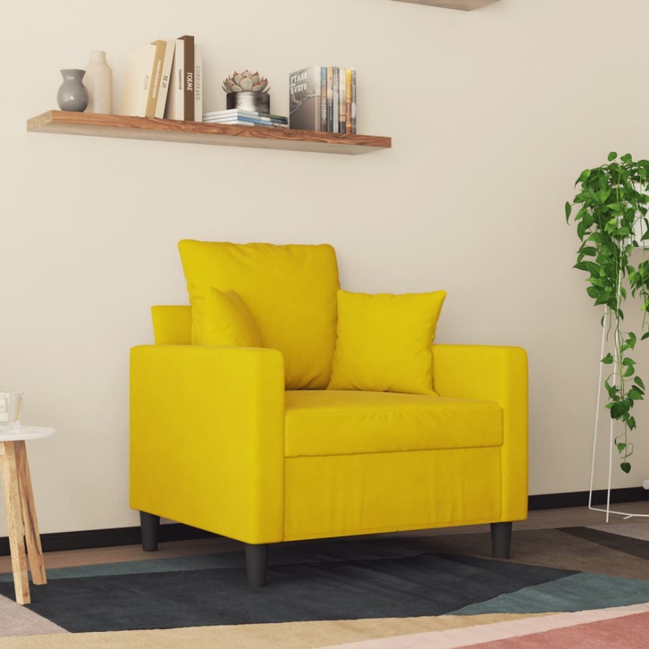 Sillón de terciopelo amarillo 60