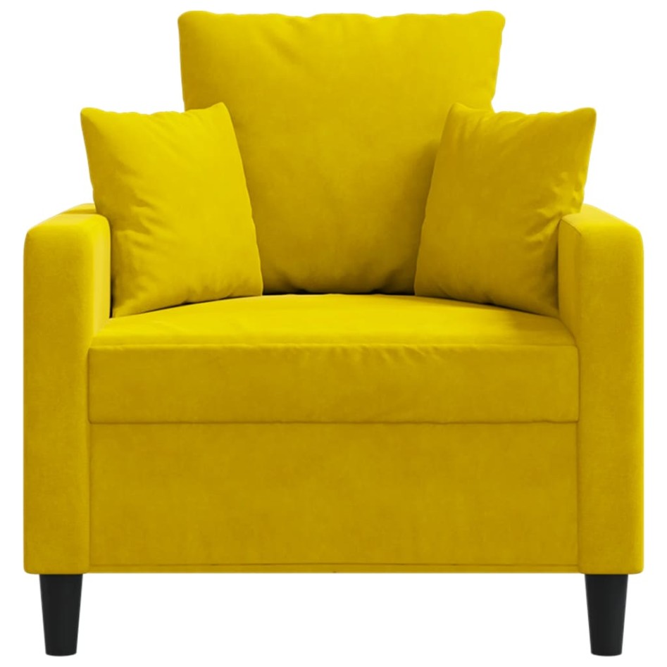 Sillón de terciopelo amarillo 60