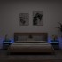 Mesitas de noche con luces LED 2 uds gris Sonoma 40x39x48,5