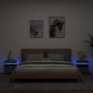 Mesitas de noche con luces LED 2 uds gris Sonoma 40x39x48,5 cm