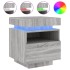 Mesitas de noche con luces LED 2 uds gris Sonoma 40x39x48,5