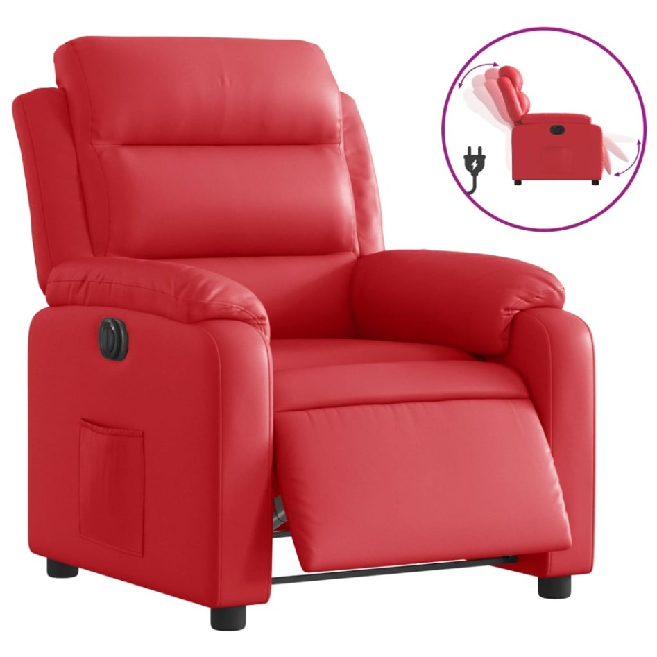 Sillón reclinable eléctrico de cuero sintético