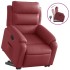 Sillón reclinable elevable cuero artificial rojo