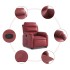 Sillón reclinable elevable cuero artificial rojo