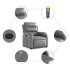 Sillón de masaje reclinable eléctrico cuero sintético