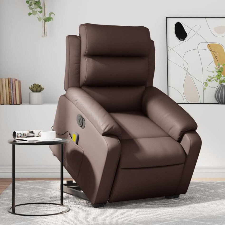 Sillón de masaje elevable eléctrico cuero sintético