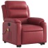 Sillón de masaje elevable eléctrico cuero artificial rojo