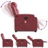 Sillón de masaje elevable eléctrico cuero artificial rojo