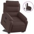 Sillón reclinable elevable tela marrón