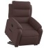 Sillón reclinable elevable tela marrón