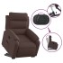 Sillón reclinable elevable tela marrón
