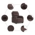 Sillón reclinable elevable tela marrón