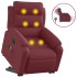 Sillón de masaje eléctrico reclinable elevable tela rojo