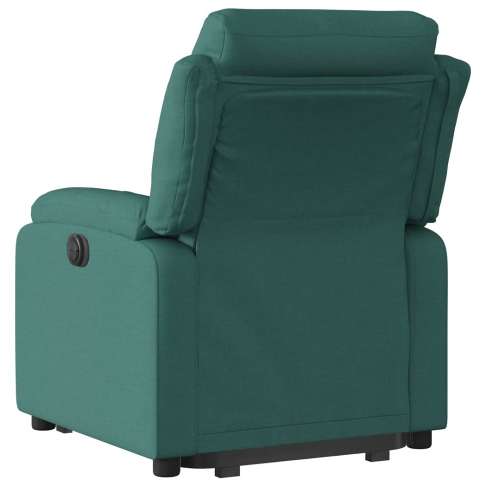 Sillón eléctrico reclinable elevable de tela verde