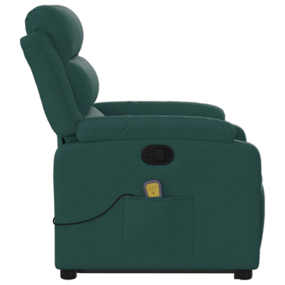 Silla de masaje reclinable de pie de tela verde