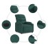 Sillón reclinable eléctrico tela verde