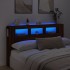 Cabecero LED madera ingeniería marrón roble 180x18,5x103,5