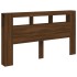 Cabecero LED madera ingeniería marrón roble 180x18,5x103,5