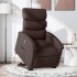 Sillón reclinable elevable tela marrón