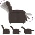 Sillón reclinable elevable tela marrón