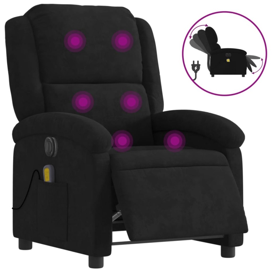 Sillón reclinable de masaje eléctrico terciopelo