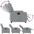 Sillón reclinable eléctrico tela gris
