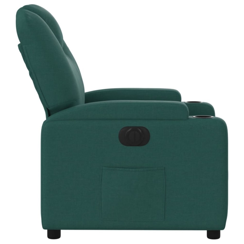 Sillón reclinable eléctrico tela verde