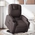 Sillón reclinable elevable tela marrón