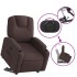 Sillón reclinable elevable tela marrón