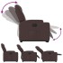 Sillón reclinable elevable tela marrón