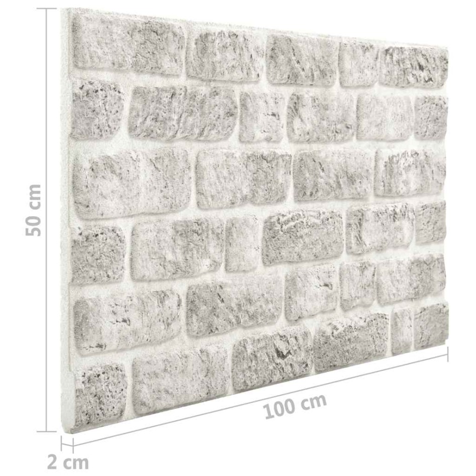 Paneles de pared 3D diseño de ladrillo 10 uds EPS gris
