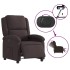 Sillón reclinable eléctrico tela marrón