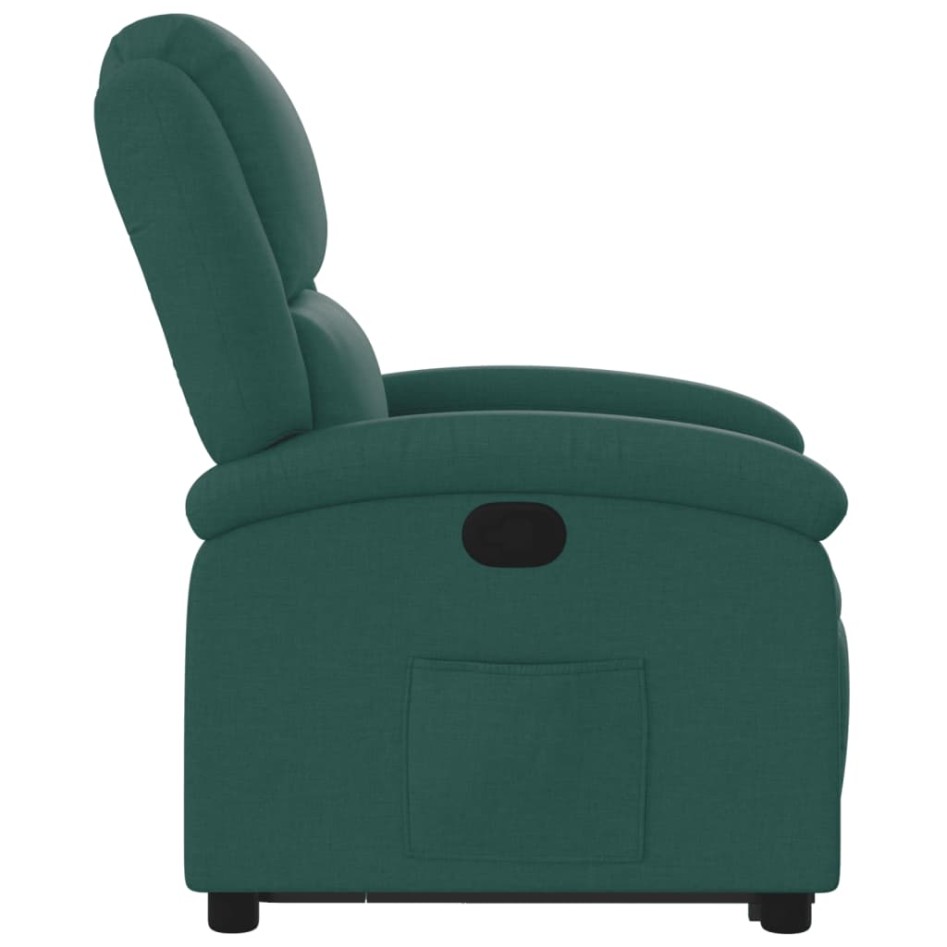 Sillón reclinable elevable tela verde