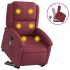 Sillón reclinable de masaje elevable tela rojo