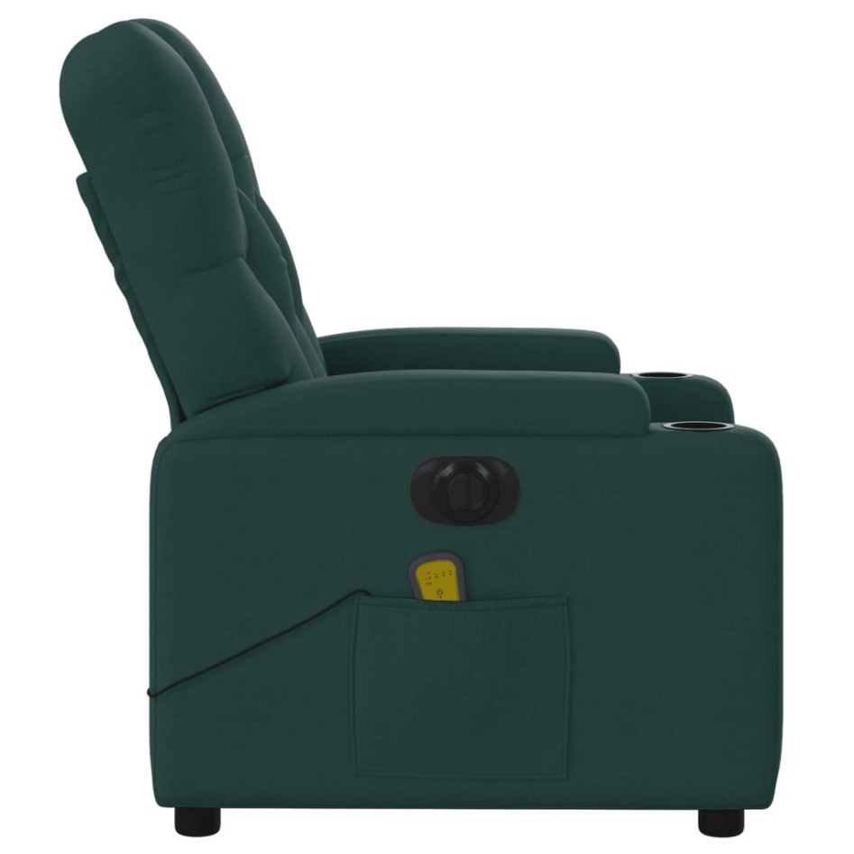 Sillón reclinable de masaje eléctrico tela verde