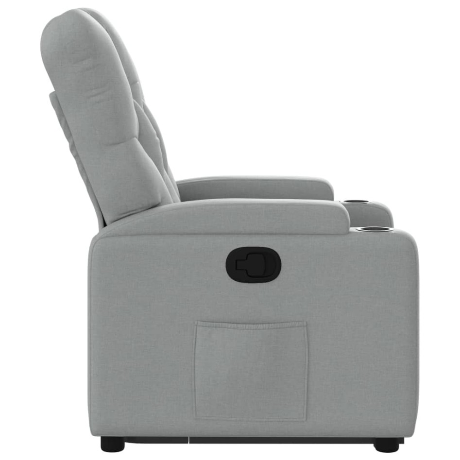 Sillón reclinable elevable de tela gris