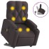 Silla de masaje reclinable de pie de tela marrón