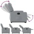 Sillón eléctrico reclinable elevable de tela gris