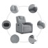 Sillón eléctrico reclinable elevable de tela gris