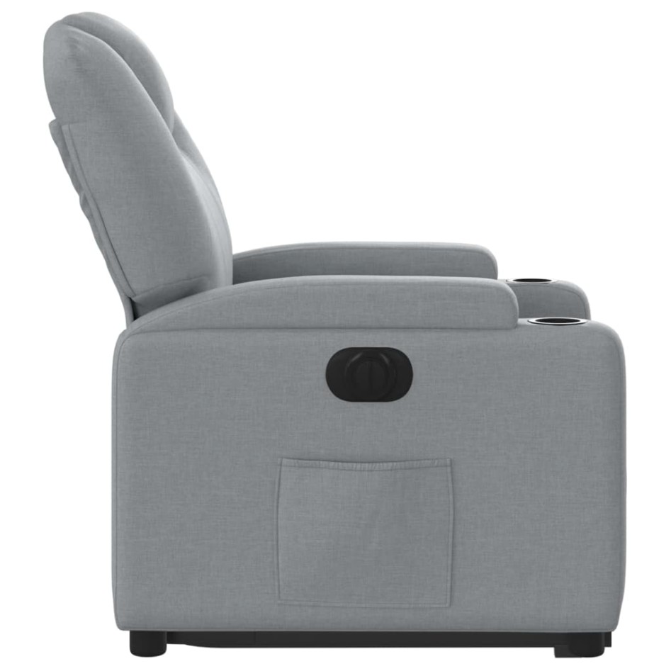 Sillón eléctrico reclinable elevable de tela gris