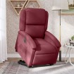 Sillón eléctrico reclinable elevable de tela rojo tinto