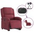 Sillón eléctrico reclinable elevable de tela rojo