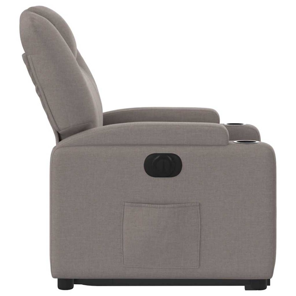 Sillón eléctrico reclinable elevable de tela gris