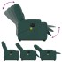 Sillón masaje eléctrico reclinable elevable tela verde