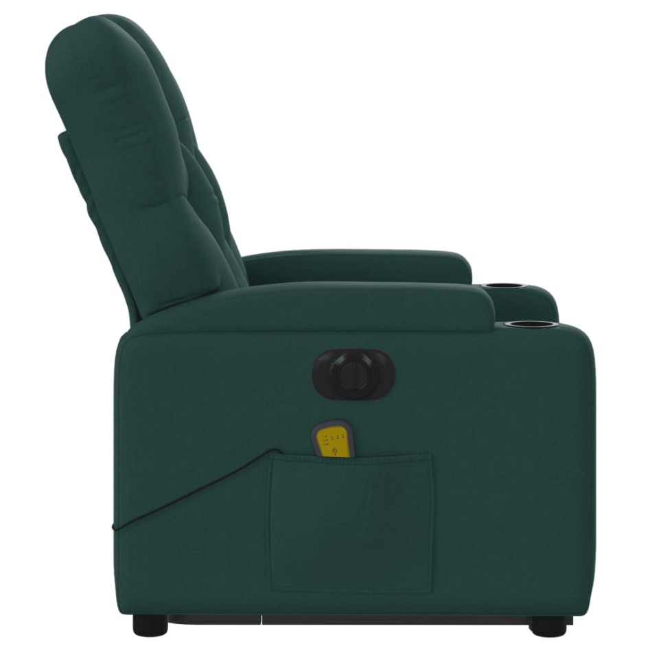 Sillón masaje eléctrico reclinable elevable tela verde