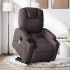 Sillón masaje eléctrico reclinable elevable tela marrón