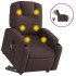 Sillón masaje eléctrico reclinable elevable tela marrón