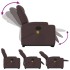 Sillón masaje eléctrico reclinable elevable tela marrón