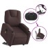 Sillón masaje eléctrico reclinable elevable tela marrón
