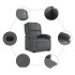 Sillón reclinable elevable eléctrico de cuero sintético